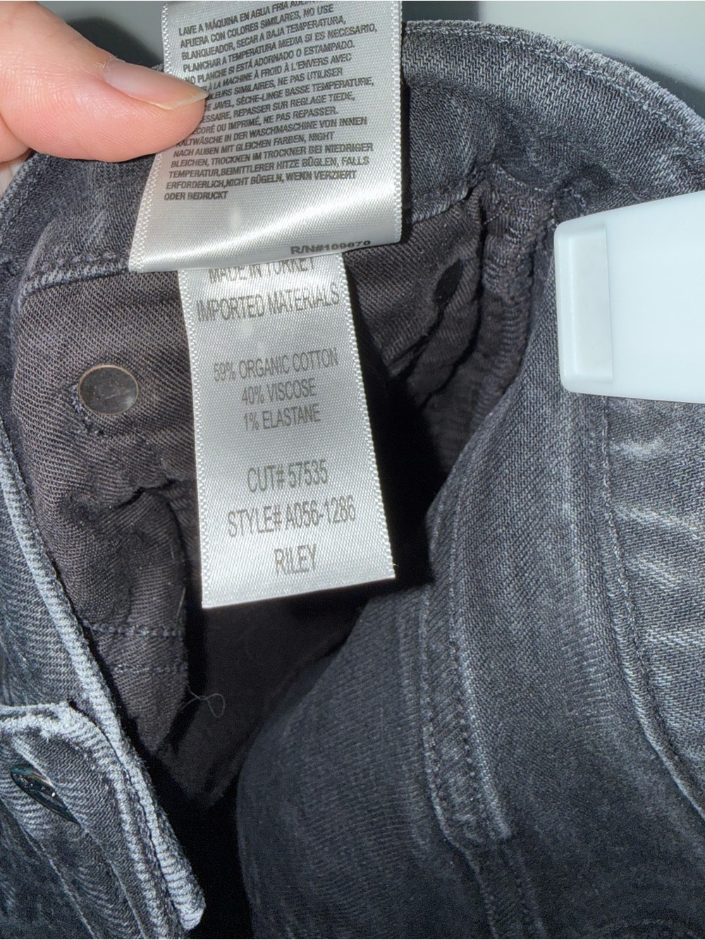 AGOLDE Riley High Rise Straight Jeans 28 Faded Black Grey - Picture 7 of 11